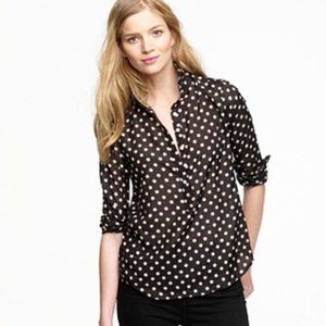BNWOT $58 JCREW FACTORY Navy Dot Perfect Shirt